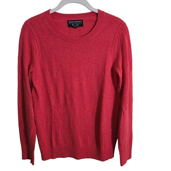 Banana Republic By Filpucci Fine Italian Merino Wool Red Orange Sweater Size S - Picture 1 of 4